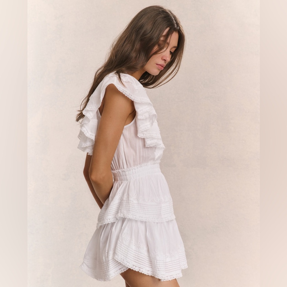 LoveShackFancy Gwen Heritage Mini Dress White Size Small - Picture 2 of 2